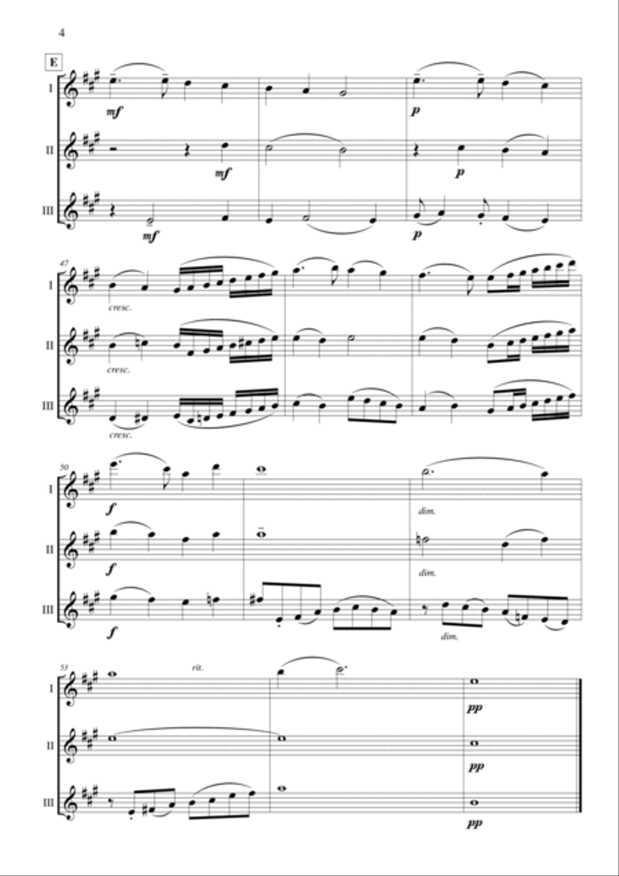 See Amid The Winter's Snow (Flute Trio) Flute Trio scores gallery preview page 4
