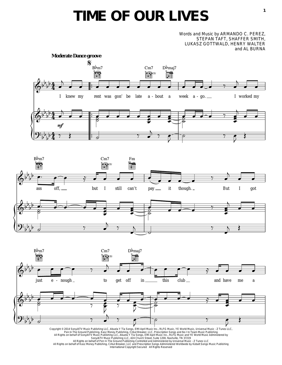 Time Of Our Lives Acoustic Guitar scores gallery preview page 1