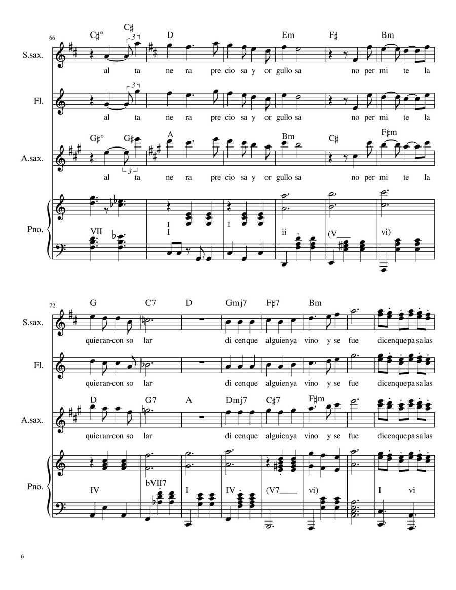 La Bikina Piano, Vocal, Guitar scores gallery preview page 6