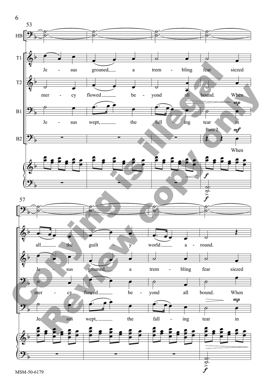 When Jesus Wept TTBB scores gallery preview page 6