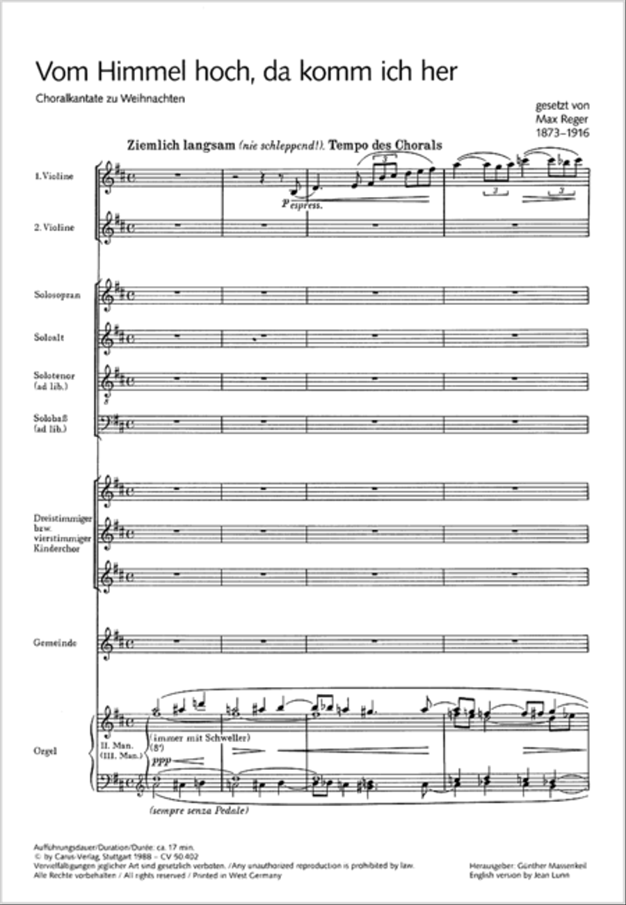From heav'n above to earth I come (Vom Himmel hoch, da komm ich her) SSAA scores gallery preview page 30