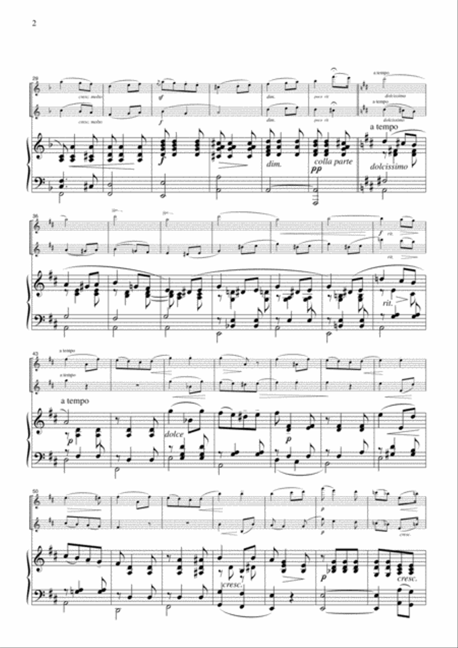 Elgar Salut D'amour, for 2 Violins & Piano, VN206 Violin Solo scores gallery preview page 2