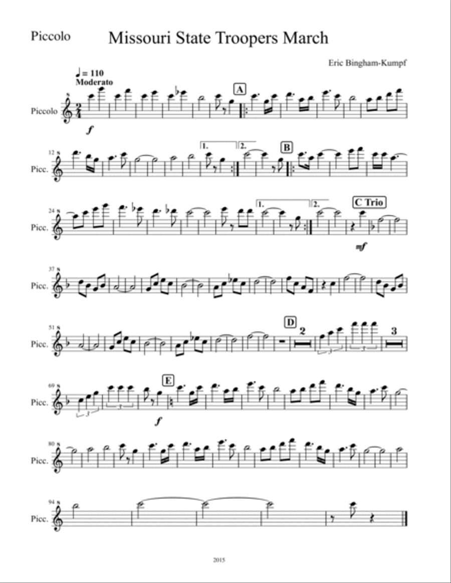 Missouri State Troopers March Marching Band scores gallery preview page 6