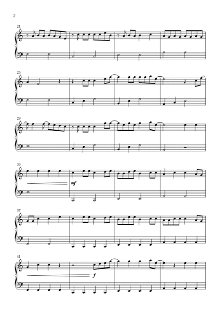 Abcdefu Easy Piano scores gallery preview page 2
