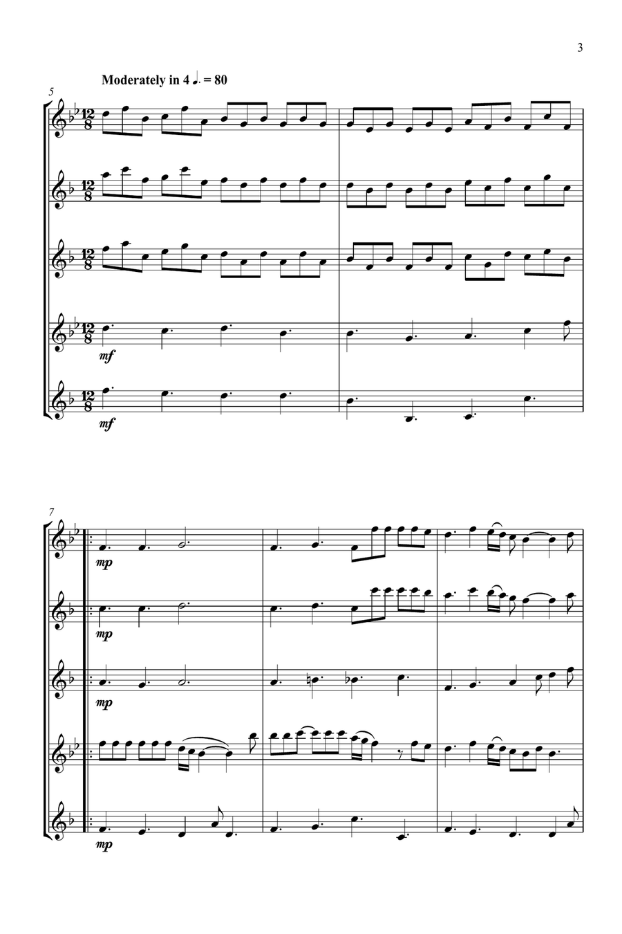 Somebody To Love Saxophone Quartet scores gallery preview page 3