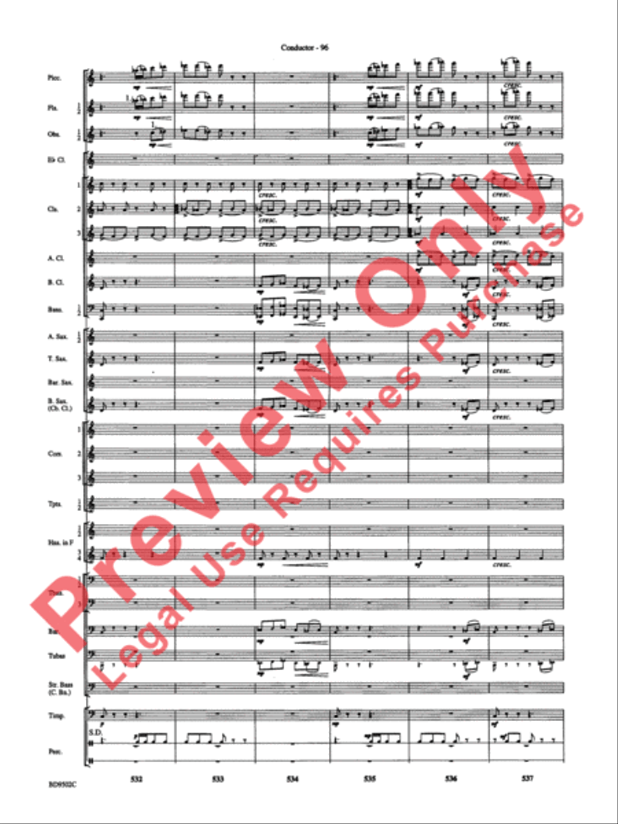 Symphony No. 3 for Band Concert Band scores gallery preview page 99