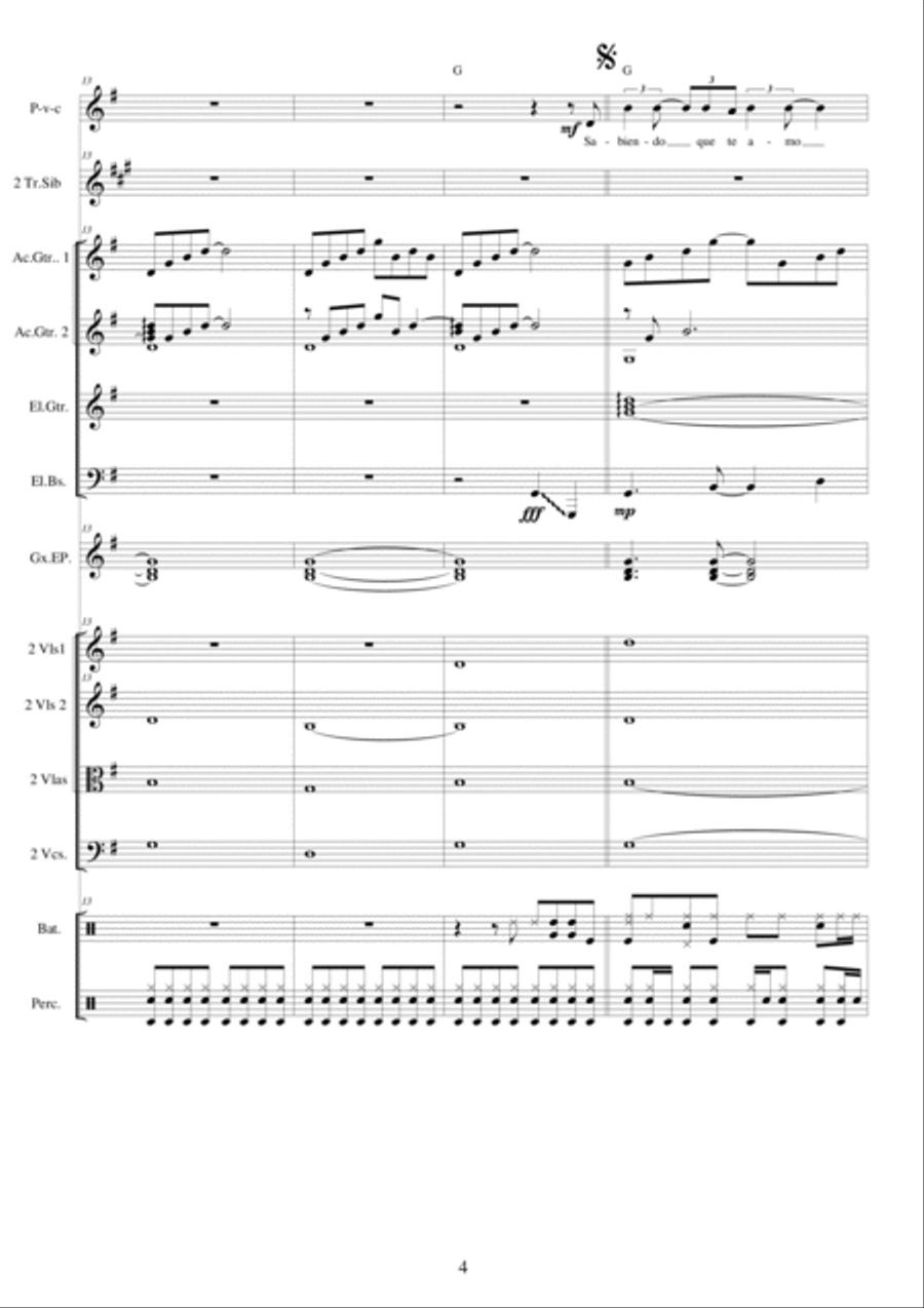Espinas de una rosa - Voice, Choir and Orchestra Choir scores gallery preview page 4