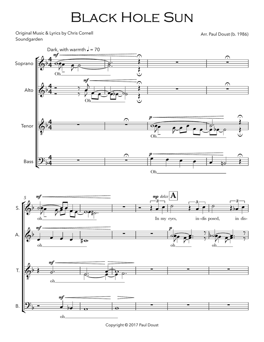 Black Hole Sun 4-Part scores gallery preview page 1