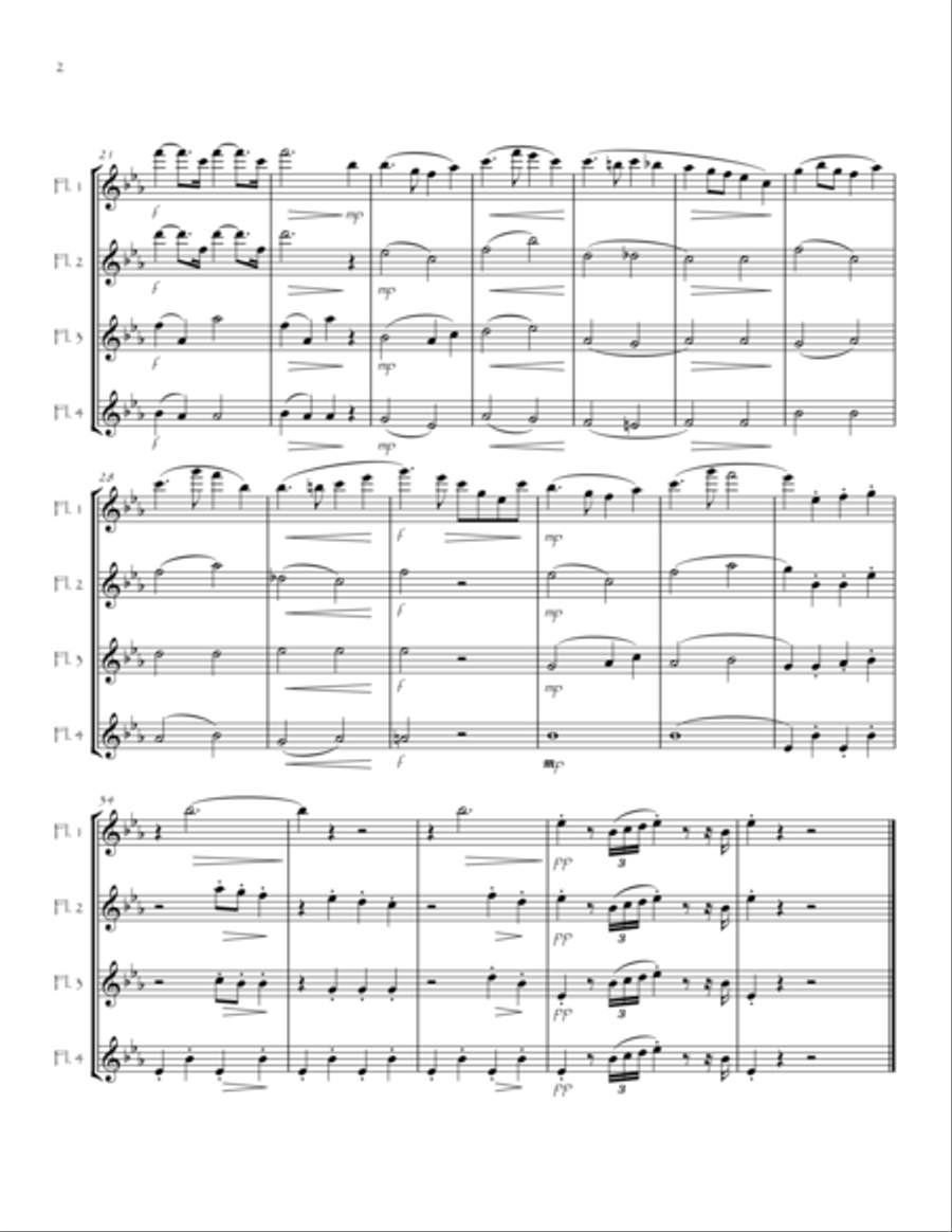 Selections from Six Fancies for Flute Quartet Flute Quartet scores gallery preview page 3