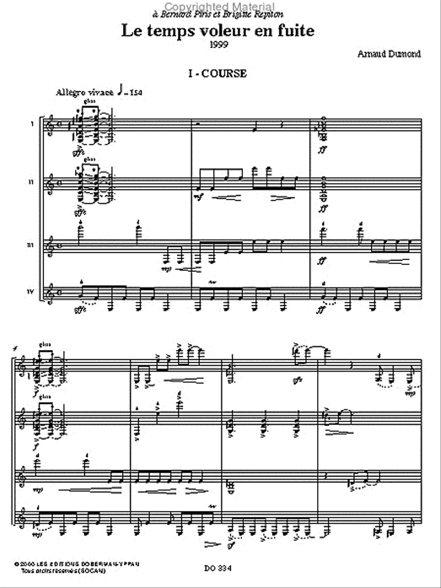 Le Temps voleur en fuite Guitar Ensemble scores gallery preview page 2