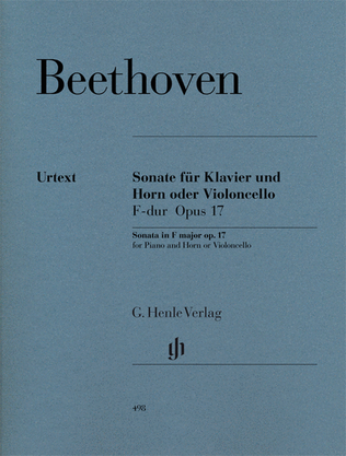 Sonata in F Major for Piano and Horn (or Violoncello) Op. 17