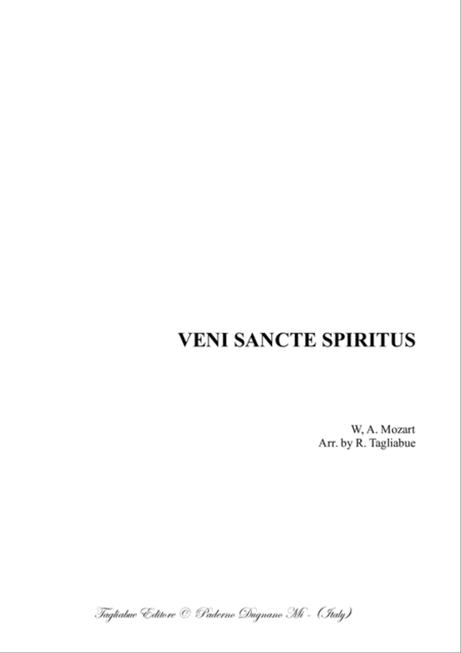 VENI SANCTE SPIRITUS - ALLELUIA - Mozart - K47 - For SATB Choir and Organ 3 staff 4-Part scores gallery preview page 1