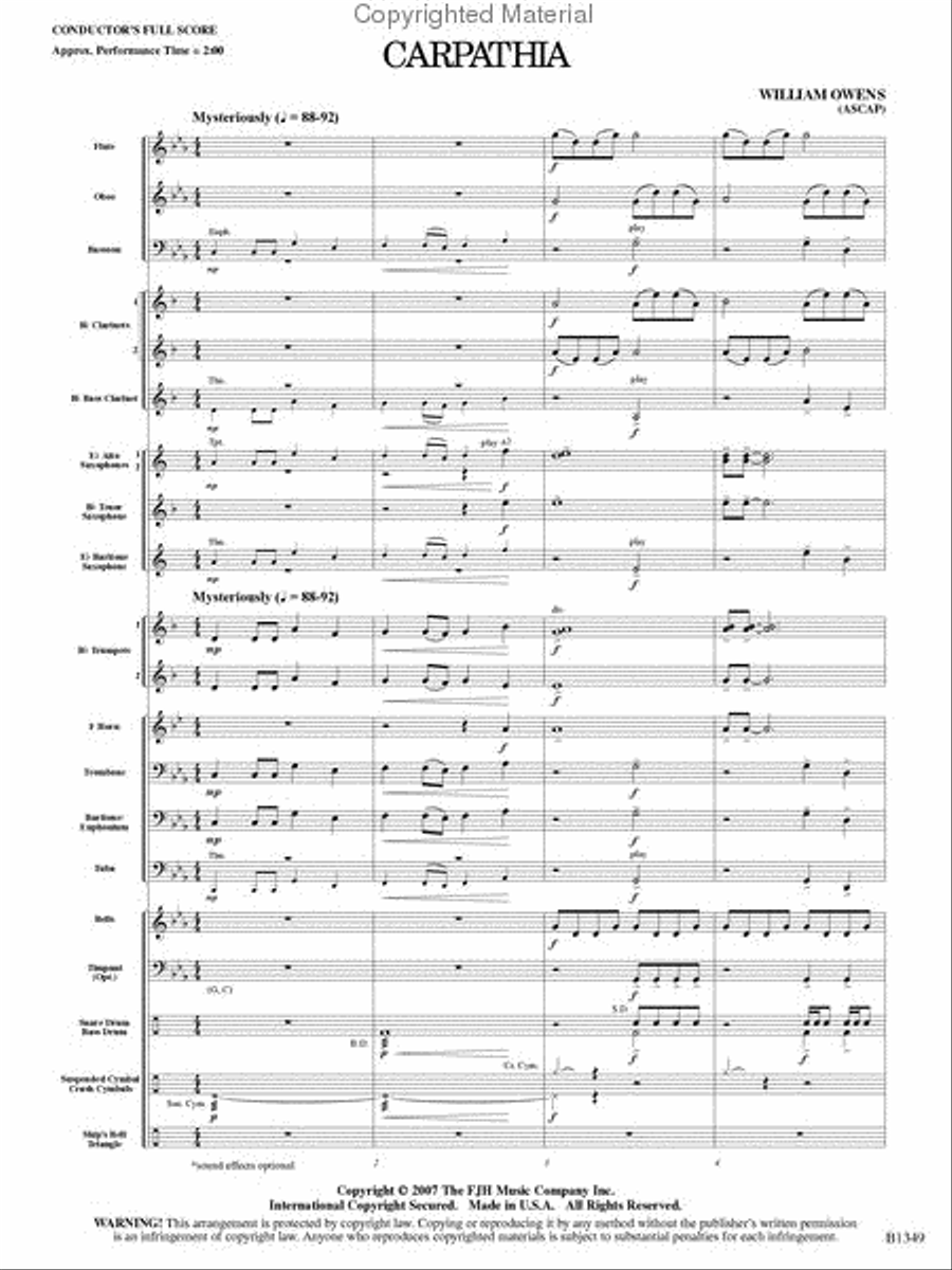 Carpathia Concert Band scores gallery preview page 2