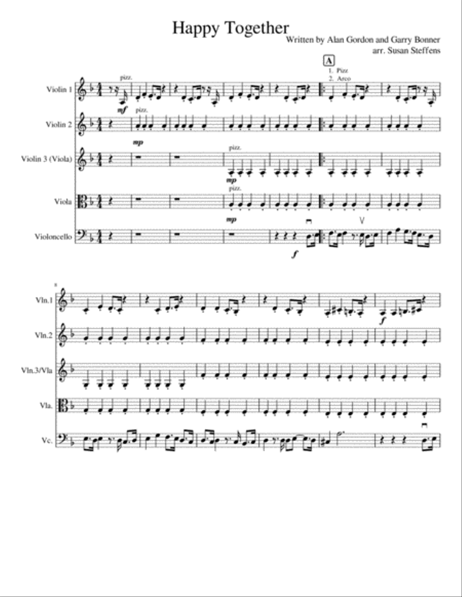 Happy Together String Quartet scores gallery preview page 1