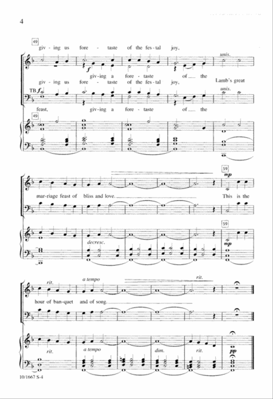This is the Hour of Banquet and of Song 4-Part scores gallery preview page 4