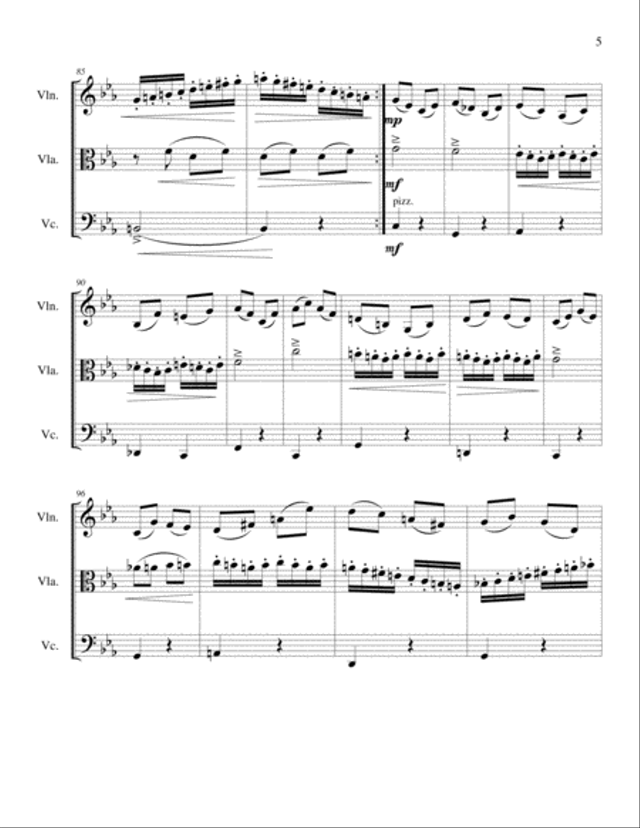 String Trio No 1 in C minor, Op 3 Mvmt 4 String Trio scores gallery preview page 5