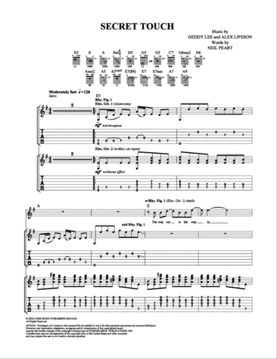 Secret Touch Electric Guitar scores gallery preview page 1
