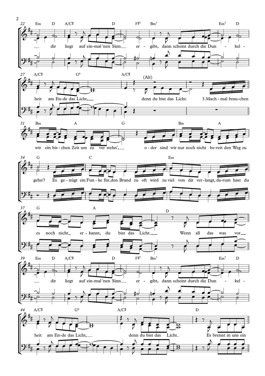 Du Bist Das Licht 4-Part scores gallery preview page 2