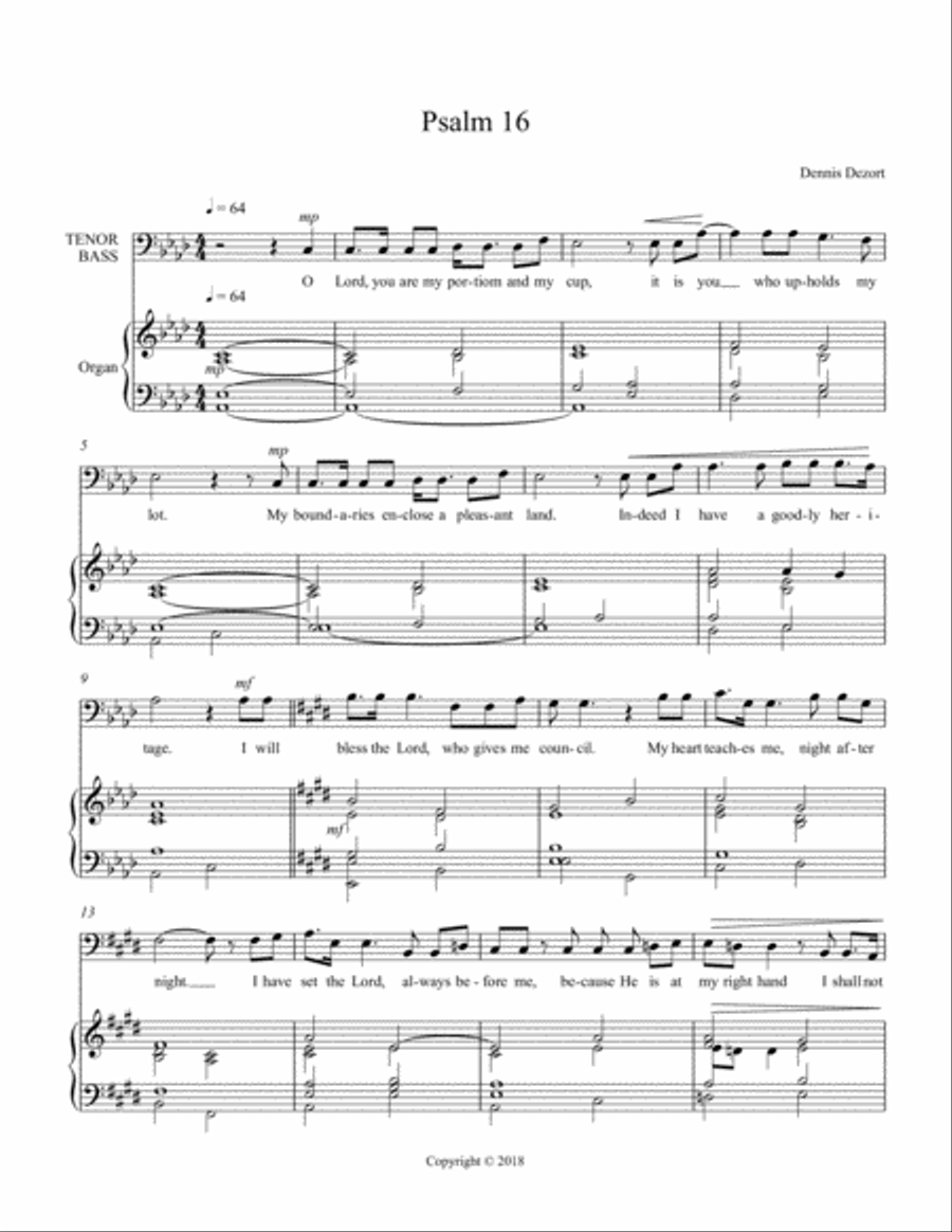 Psalm 16 Small Ensemble scores gallery preview page 1