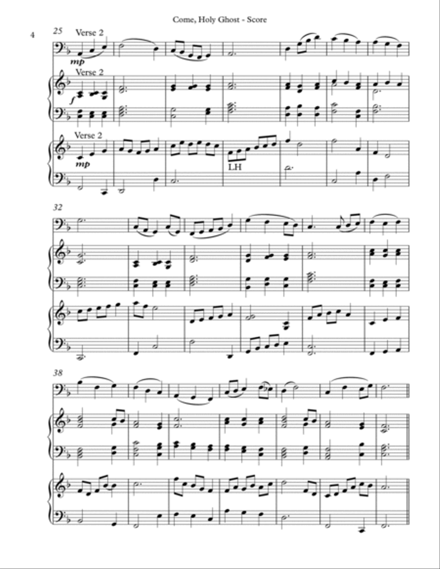 Come, Holy Ghost, Trio for Bassoon, Harp, Piano Bassoon scores gallery preview page 4
