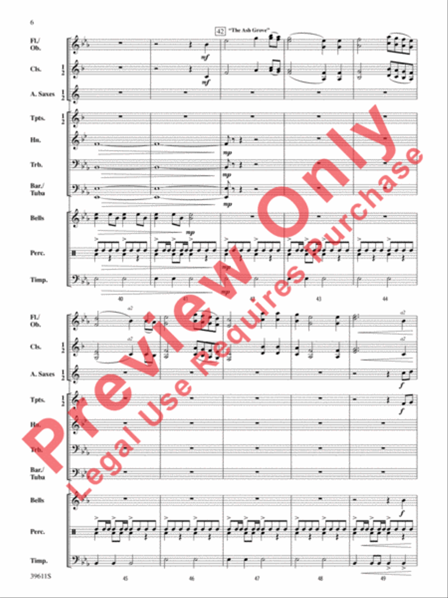 Three Welsh Songs Concert Band scores gallery preview page 7