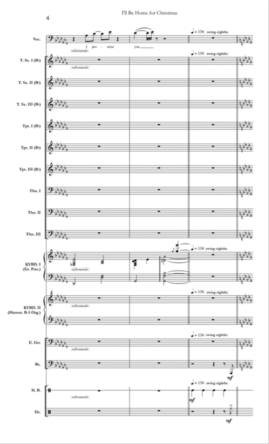I'll Be Home For Christmas Small Ensemble scores gallery preview page 4