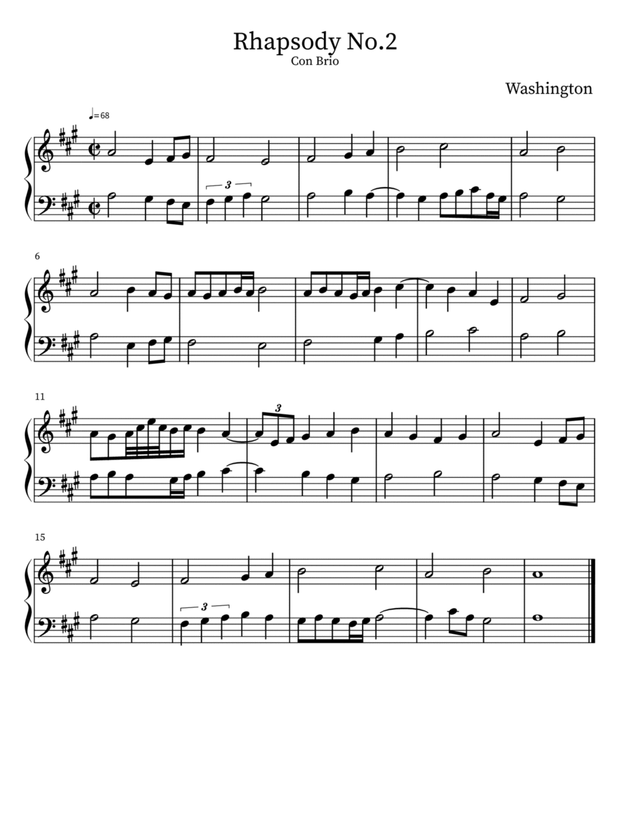 RHAPSODY NO.2 Piano Solo scores gallery preview page 1
