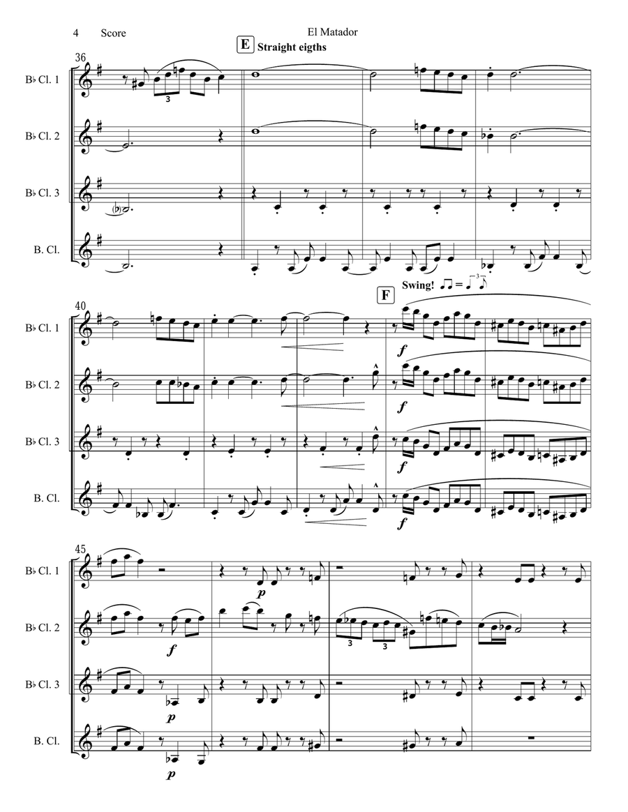 El Matador Woodwind Ensemble scores gallery preview page 5
