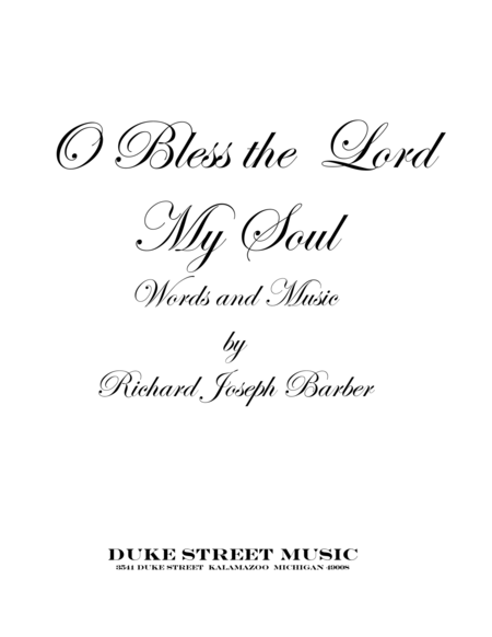 O Bless the Lord, My Soul (F Major) image number null