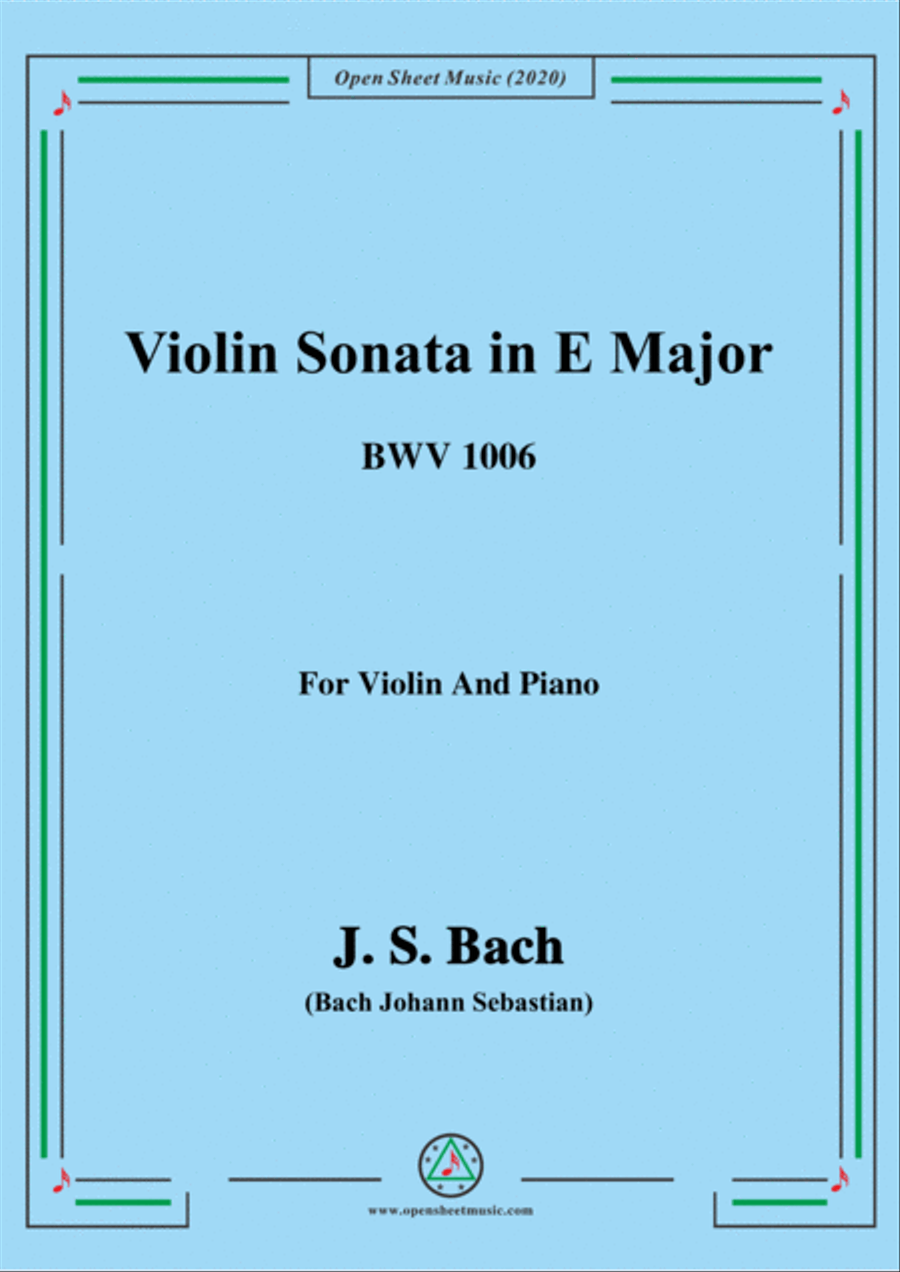 Bach,J.S.-Violin Partita No.3,in E Major,BWV 1006,for Violin and Piano Violin Solo scores gallery preview page 1