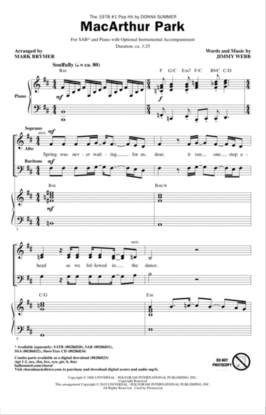 MacArthur Park (arr. Mark Brymer)