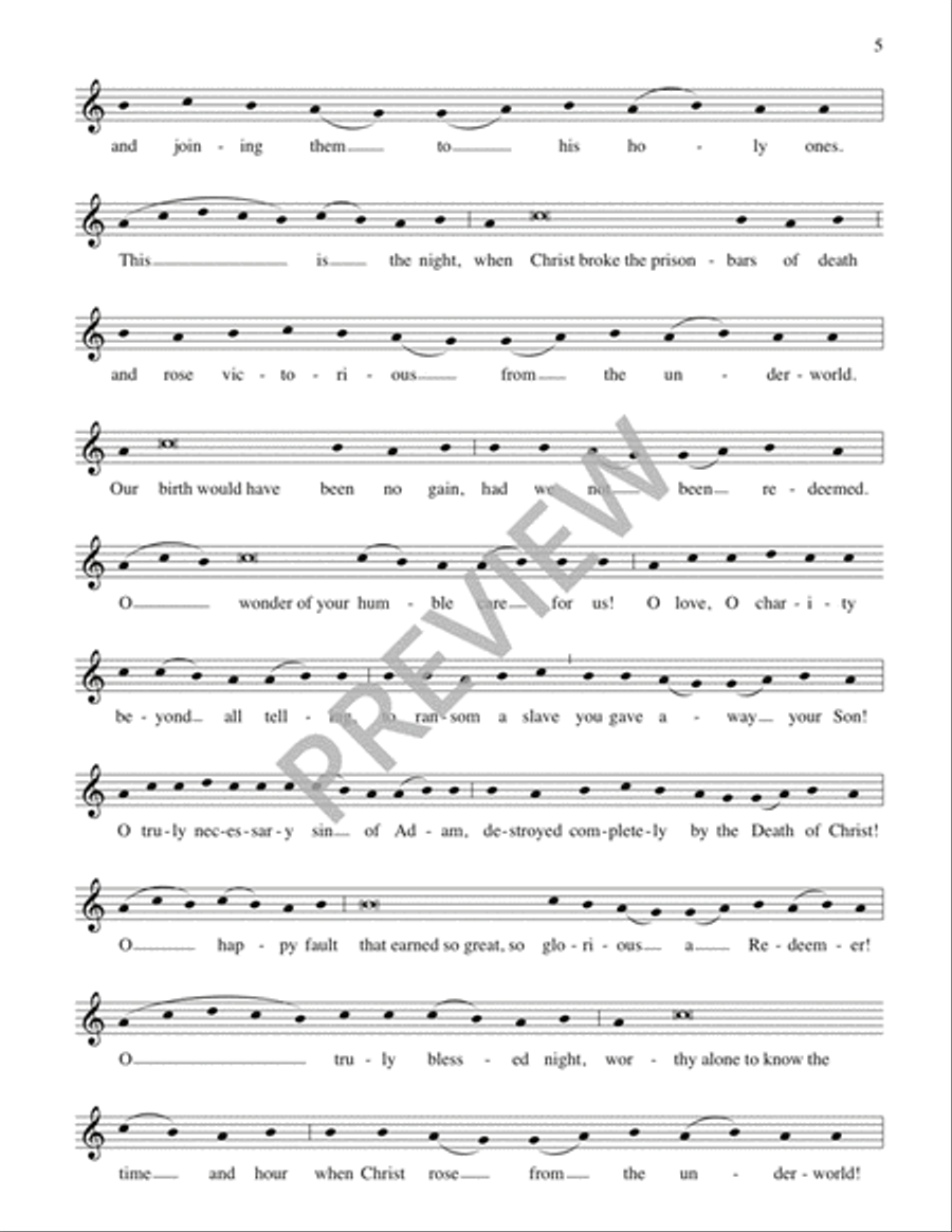 Exsultet: Easter Proclamation Unison Choir scores gallery preview page 7