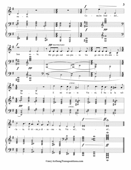 RESPIGHI: Nebbie (in 3 low keys: E minor, E-flat minor, D minor)