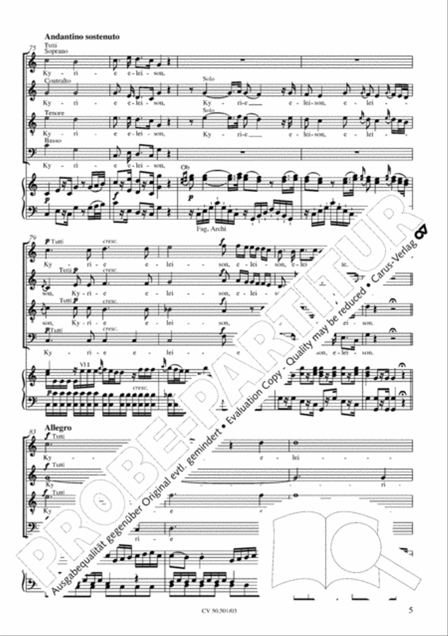 Mass in C Major 4-Part scores gallery preview page 6
