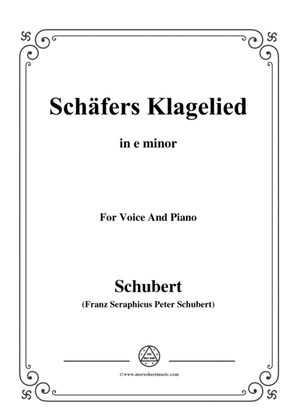 Schubert-Schäfers Klagelied,in e minor,Op.3,No.1,for Voice and Piano