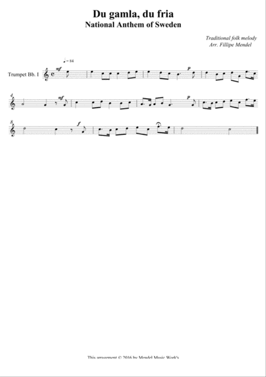 National Anthem of Sweden Brass Ensemble scores gallery preview page 2