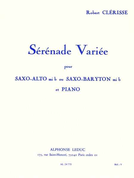 Varied Serenade, For Alto Saxophone Or Baritone Saxophone And Piano
