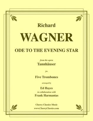 Book cover for Ode to the Evening Star from the opera Tannhauser for 5 Trombones