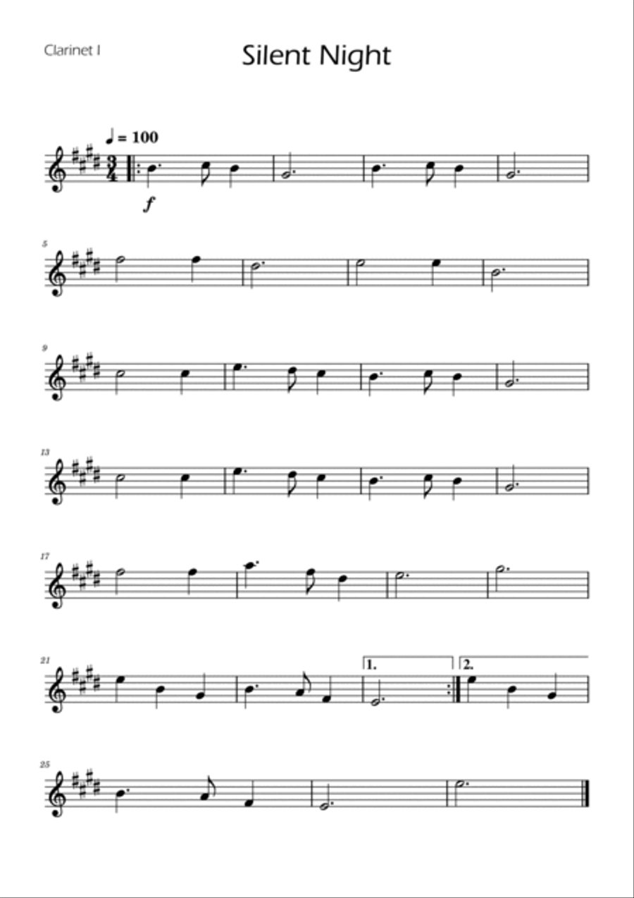 Silent Night - Clarinet Trio Clarinet Trio scores gallery preview page 3