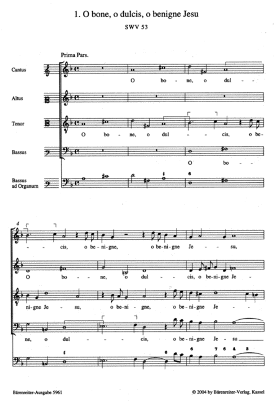 Cantiones sacrae 1625 SWV 53-92 4-Part scores gallery preview page 2