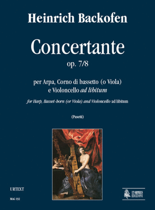 Book cover for Concertante Op. 7/8 for Harp, Basset-horn (or Viola) and Violoncello ad libitum