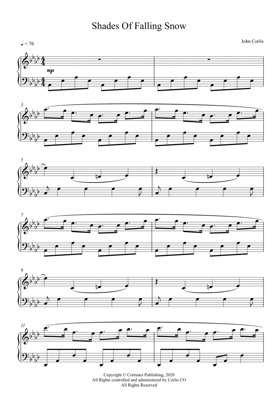 Shades Of Falling Snow Piano Solo scores gallery preview page 1