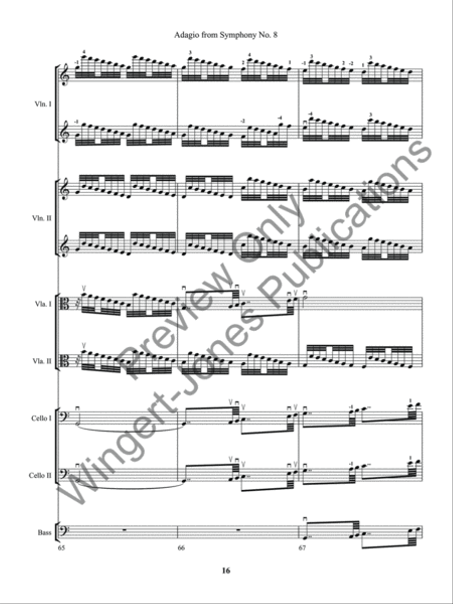 Adagio from Symphony No. 8 (Score) String Orchestra scores gallery preview page 19
