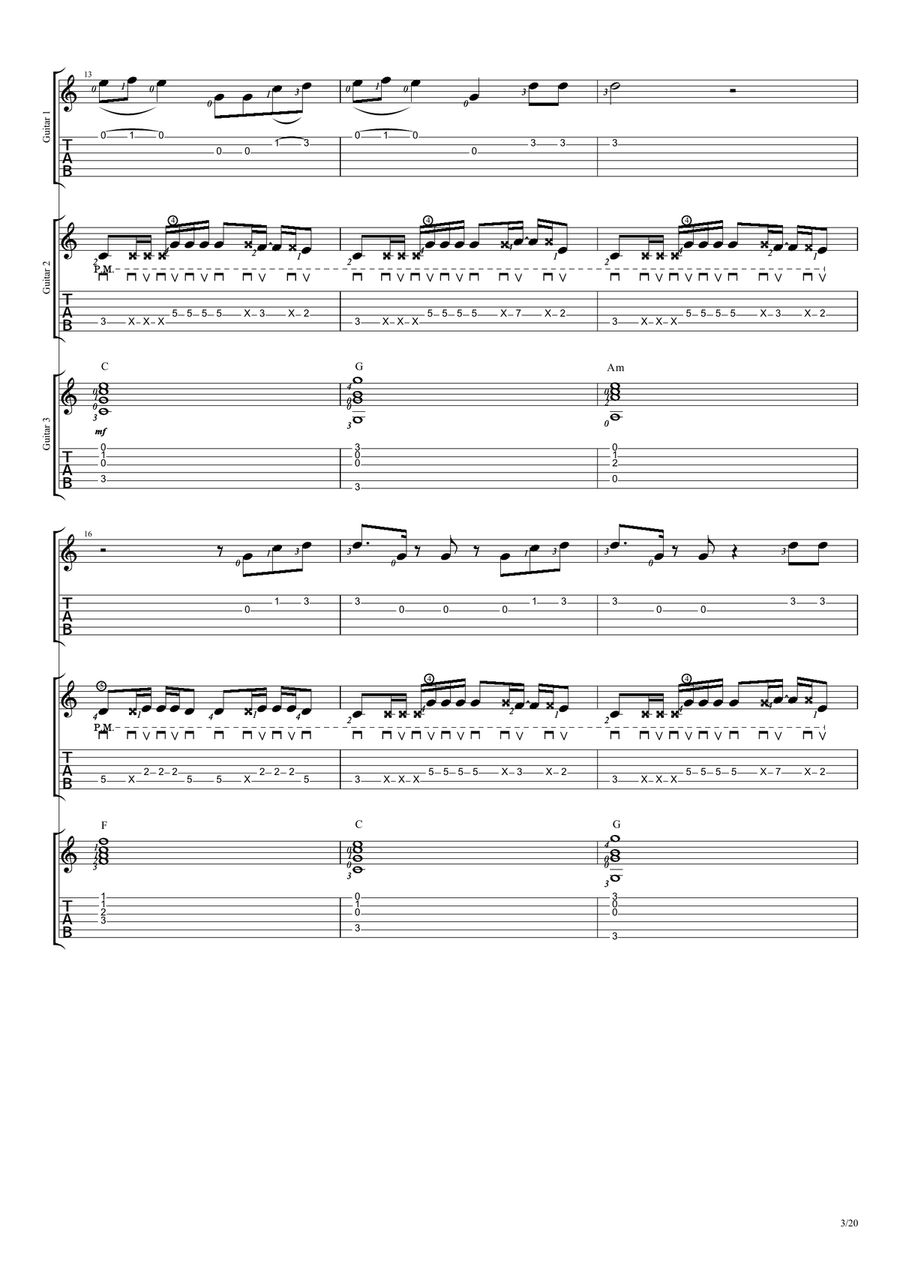 Girls Like You Guitar Ensemble scores gallery preview page 3