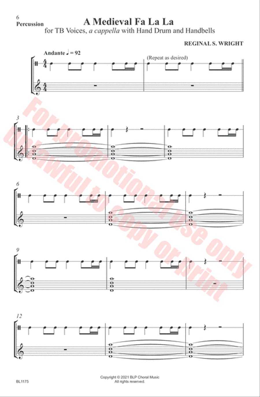 A Medieval Fa La La Choir scores gallery preview page 6