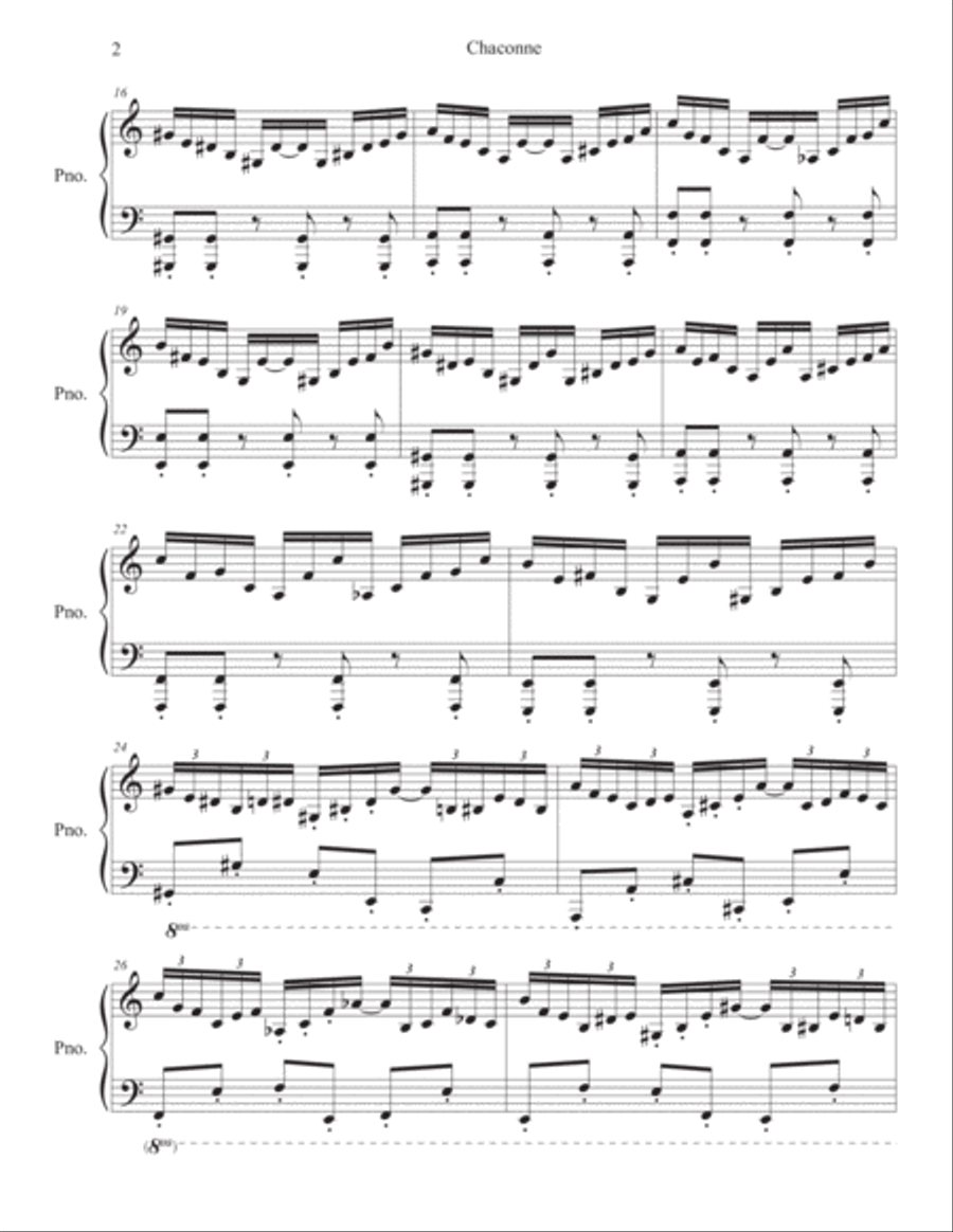 Chaconne for Piano (2017) Piano Solo scores gallery preview page 2