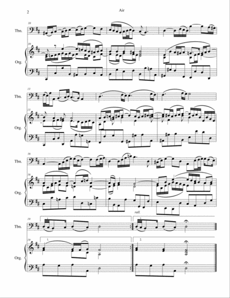 Air from Orchestral Suite No. 3 Trombone Duet scores gallery preview page 2