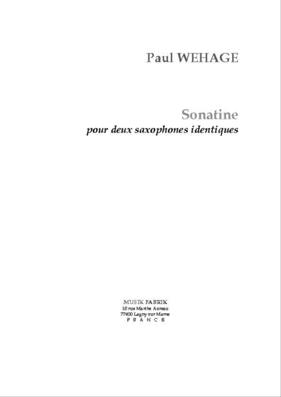 Sonatine Saxophone scores gallery preview page 1