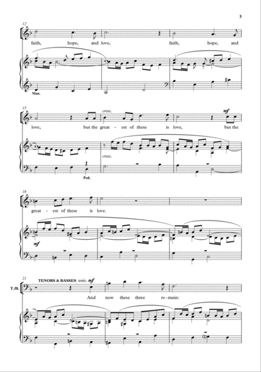 Faith, hope, and love remain 4-Part scores gallery preview page 3