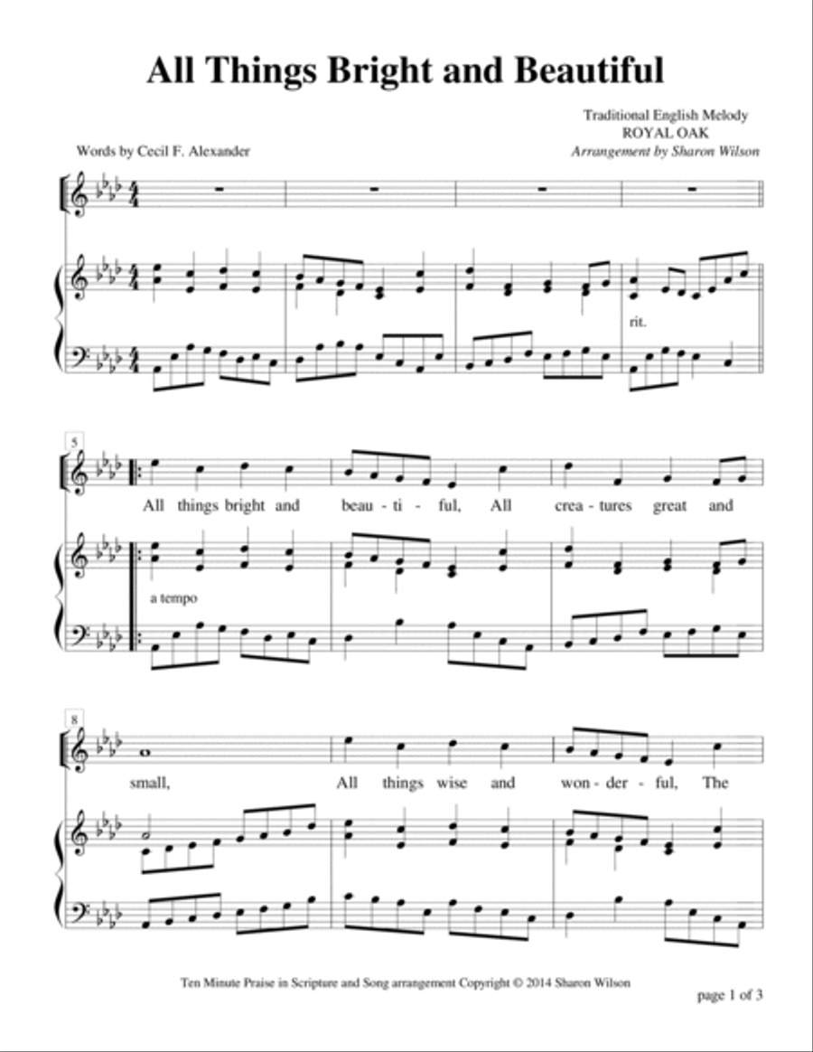 All Things Bright and Beautiful Voice scores gallery preview page 2